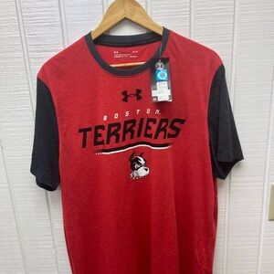 Under Armour Boston Terriers NWT NEW Men’s Large Red Black Tee College NCAA